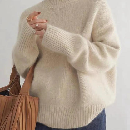 Oversized turtleneck knit sweater with relaxed fit for Women | Sydney Élan