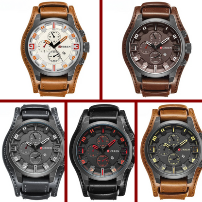 Leather-strap chronograph calendar watch for men | Legacy -10