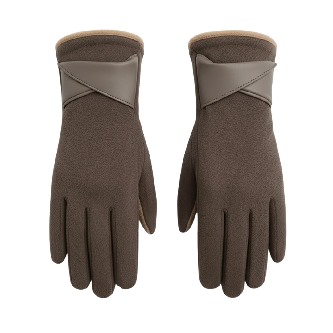 Fleece-lined adjustable-strap winter gloves for women | Norvella -1