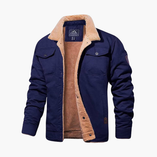 Sherpa-lined button-front casual jacket for men | Branton -1