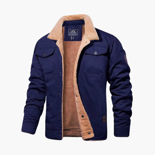 Sherpa-lined button-front casual jacket for men | Branton -1