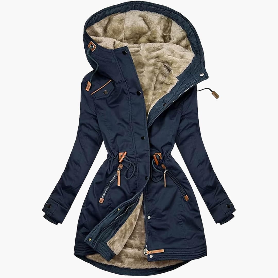 Lined-hood adjustable-waist winter parka for women | Norlisse -3