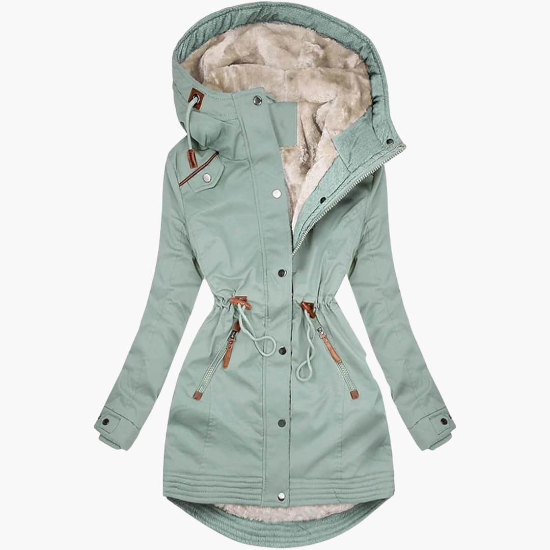 Lined-hood adjustable-waist winter parka for women | Norlisse -4