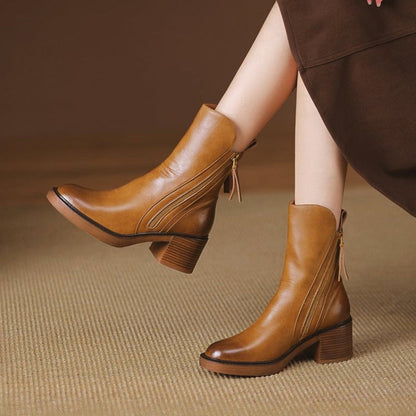 High-heel metal-zip ankle boots for women | Selene -3