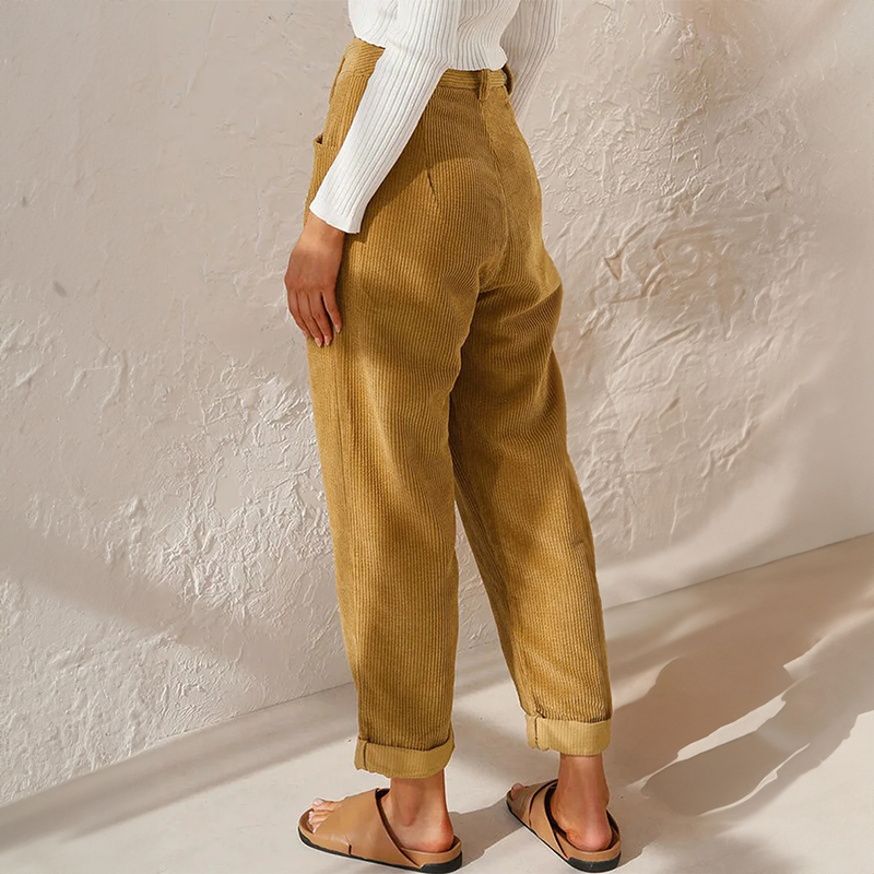 High-waisted wide-leg textured everyday trousers for women | Lisette -2