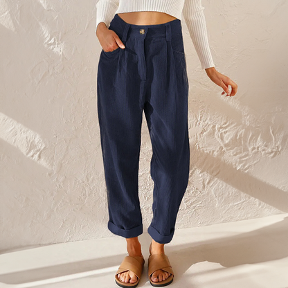 High-waisted wide-leg textured everyday trousers for women | Lisette -6