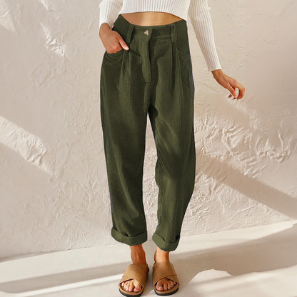 High-waisted wide-leg textured everyday trousers for women | Lisette -7