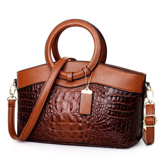 Crocodile-embossed crossbody everyday bag for women | Elise Heritage -1