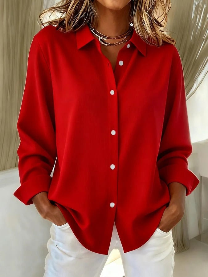 Elegant button everyday smart blouse for women | Aurelie -3
