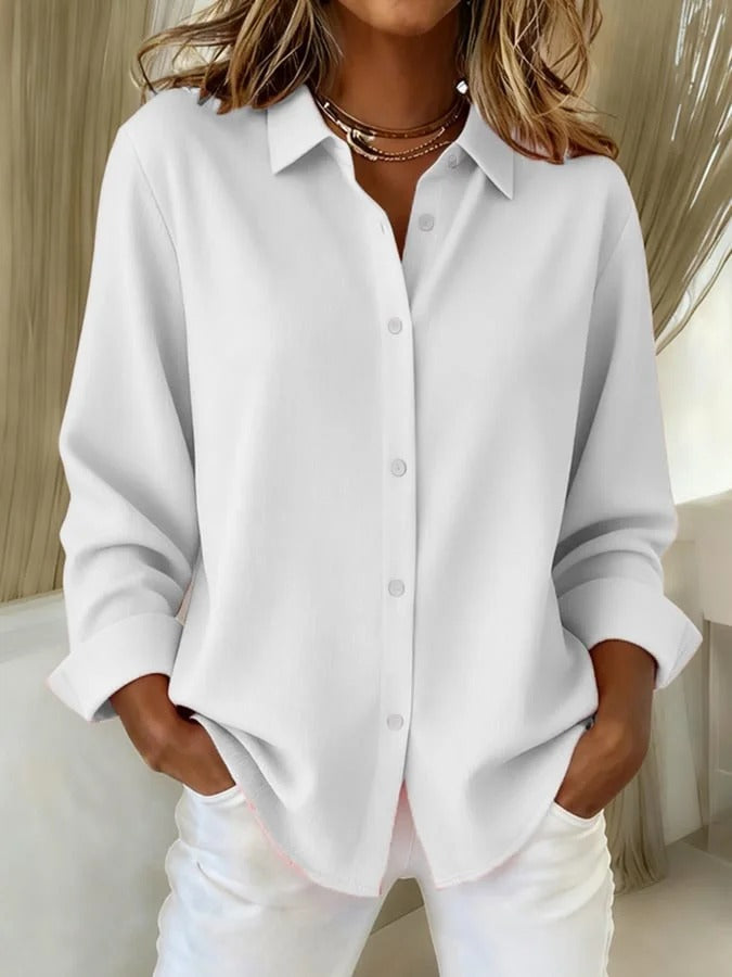 Elegant button everyday smart blouse for women | Aurelie -5