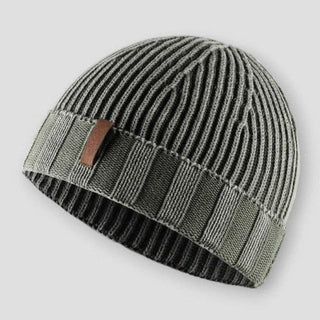 Vintage textured knitted winter beanie for men | Everglow -4
