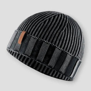 Vintage textured knitted winter beanie for men | Everglow -5