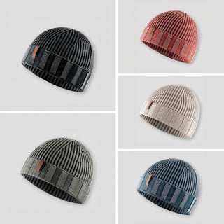 Vintage textured knitted winter beanie for men | Everglow -6