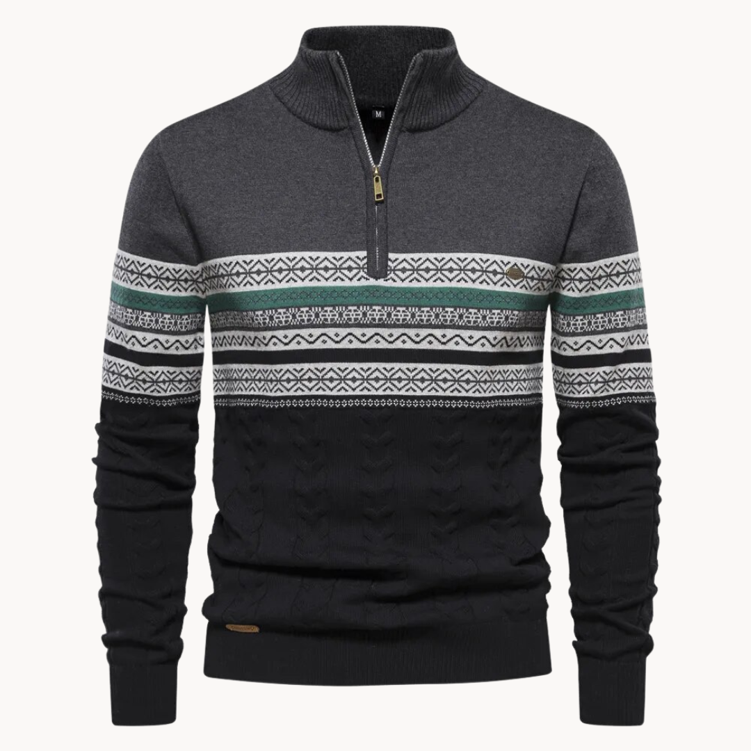Relaxed zip-front everyday pullover for men | Soho -3