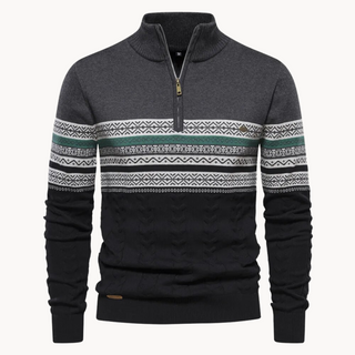 Relaxed zip-front everyday pullover for men | Soho -3