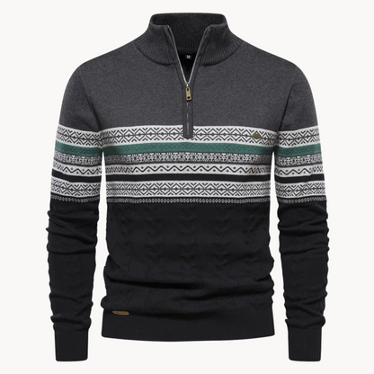 Relaxed zip-front everyday pullover for men | Soho -3