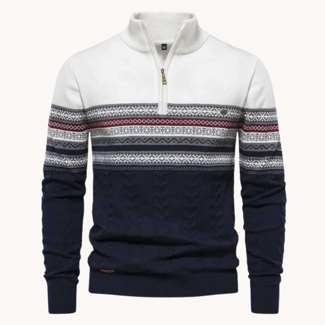 Relaxed zip-front everyday pullover for men | Soho -1
