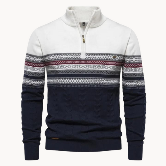 Relaxed zip-front everyday pullover for men | Soho -1