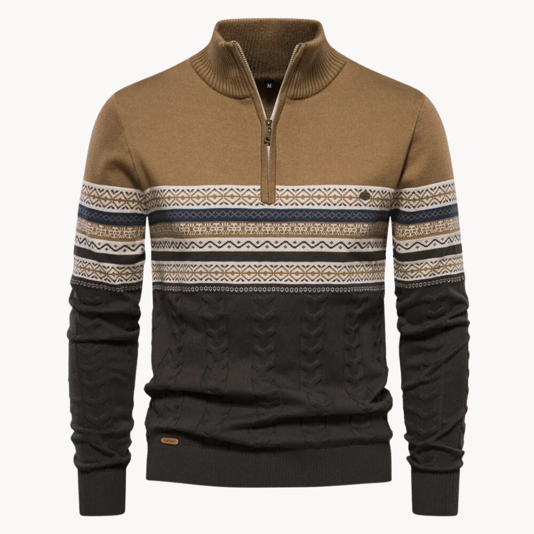 Relaxed zip-front everyday pullover for men | Soho -4
