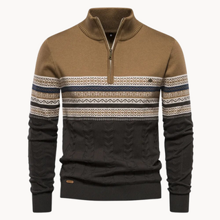 Relaxed zip-front everyday pullover for men | Soho -4