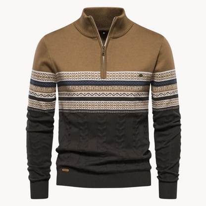 Relaxed zip-front everyday pullover for men | Soho -4