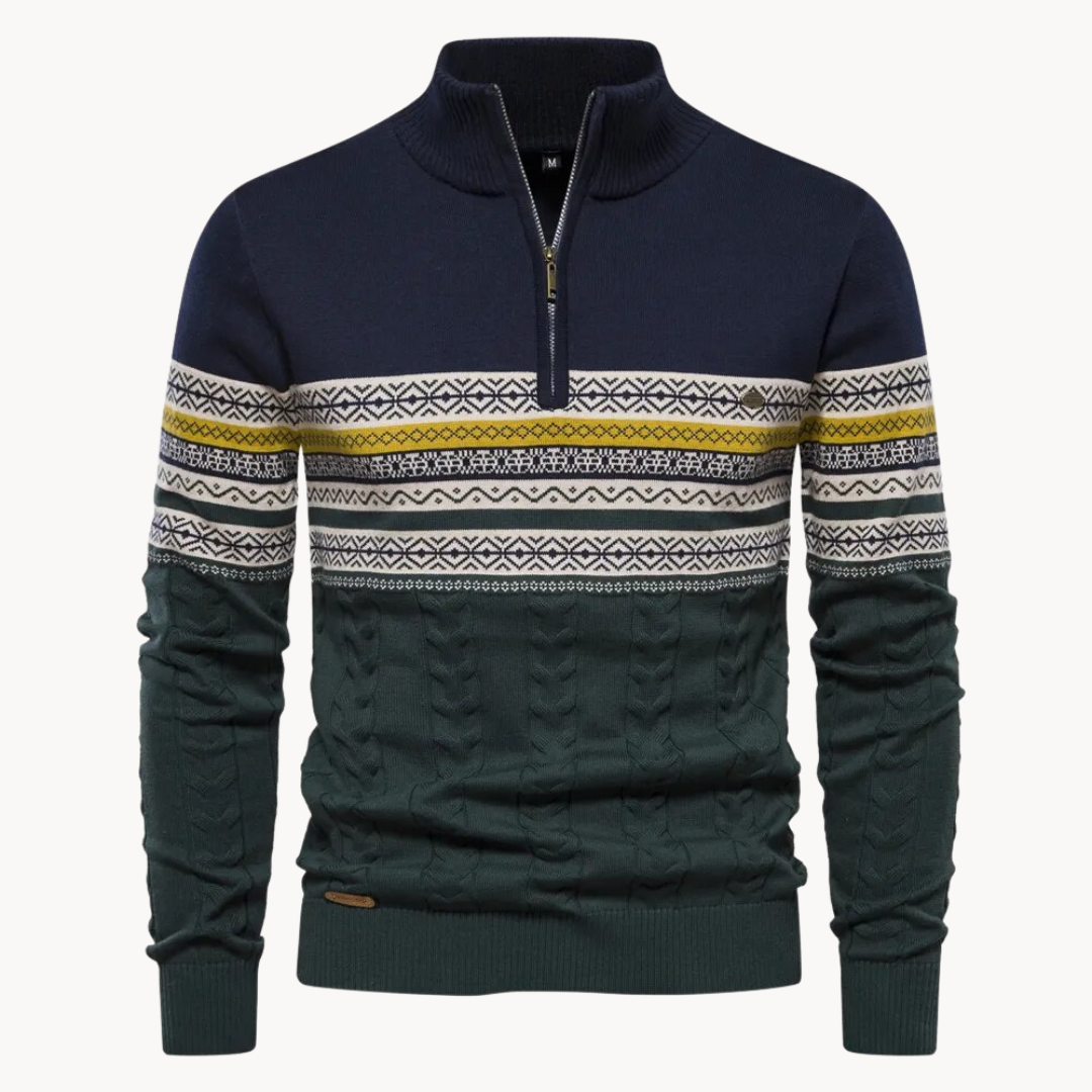 Relaxed zip-front everyday pullover for men | Soho -5