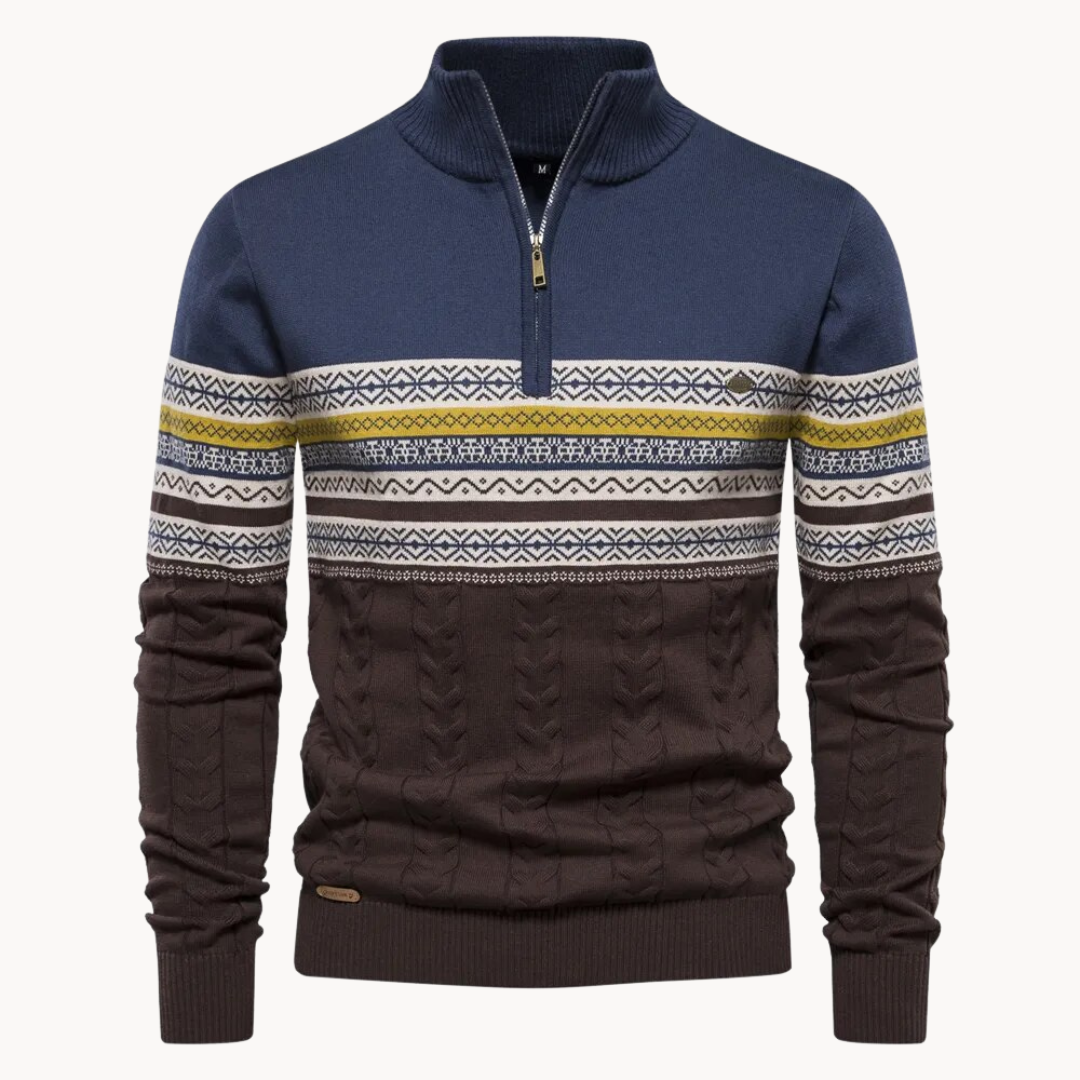 Relaxed zip-front everyday pullover for men | Soho -6
