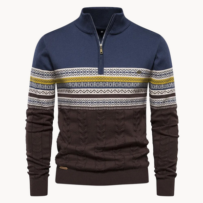 Relaxed zip-front everyday pullover for men | Soho -6