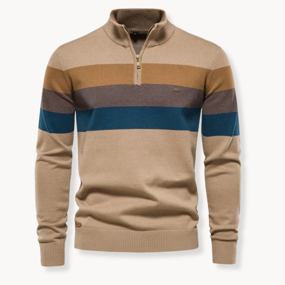 Soft quarter-zip cosy everyday jumper for men | Burk -9