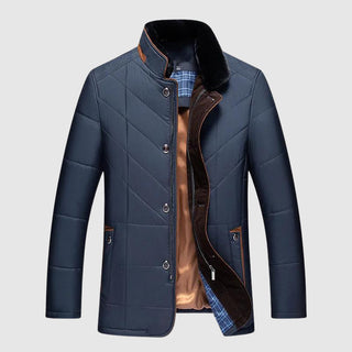 Stand-collar zip and button everyday jacket for men | Timeless Felix -1