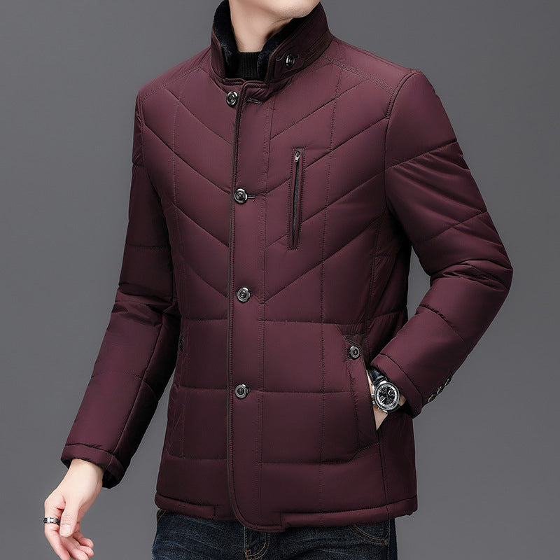 Stand-collar zip and button everyday jacket for men | Timeless Felix -7
