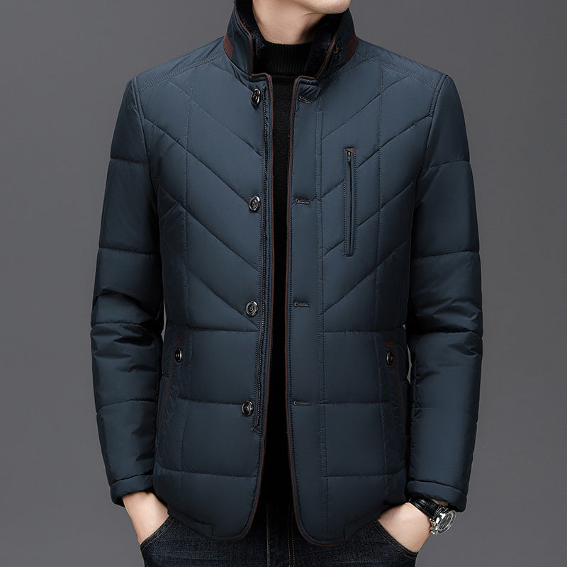 Stand-collar zip and button everyday jacket for men | Timeless Felix -6
