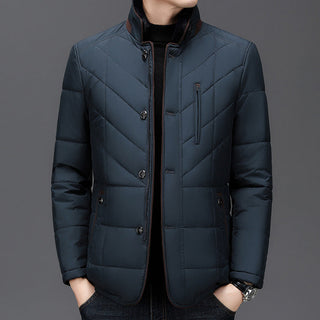 Stand-collar zip and button everyday jacket for men | Timeless Felix -6
