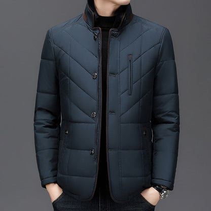 Stand-collar zip and button everyday jacket for men | Timeless Felix -6