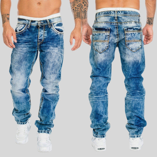 Slim-fit light-wash everyday casual jeans for men | Urban Felix -1