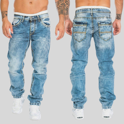 Slim-fit light-wash everyday casual jeans for men | Urban Felix -3