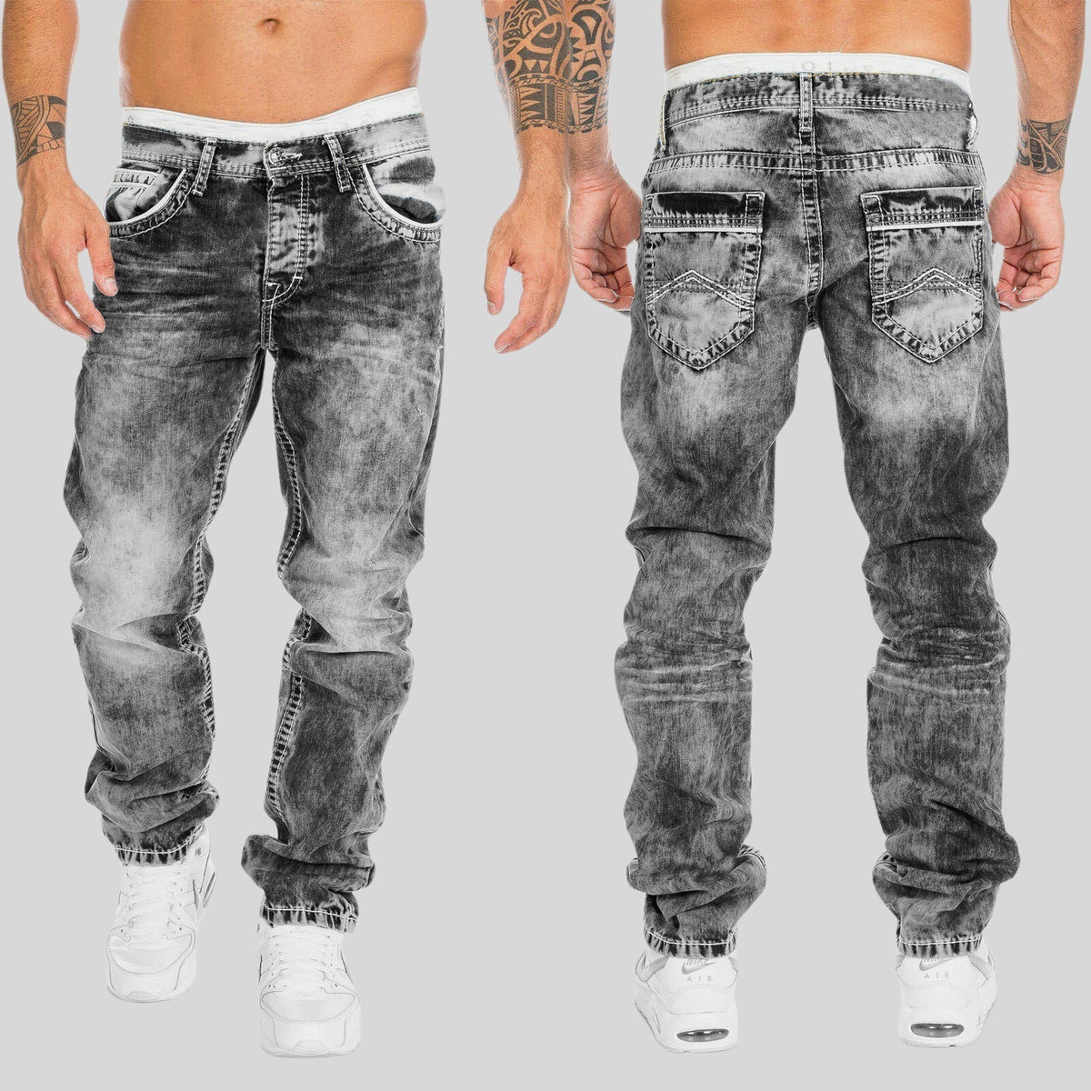 Slim-fit light-wash everyday casual jeans for men | Urban Felix -4