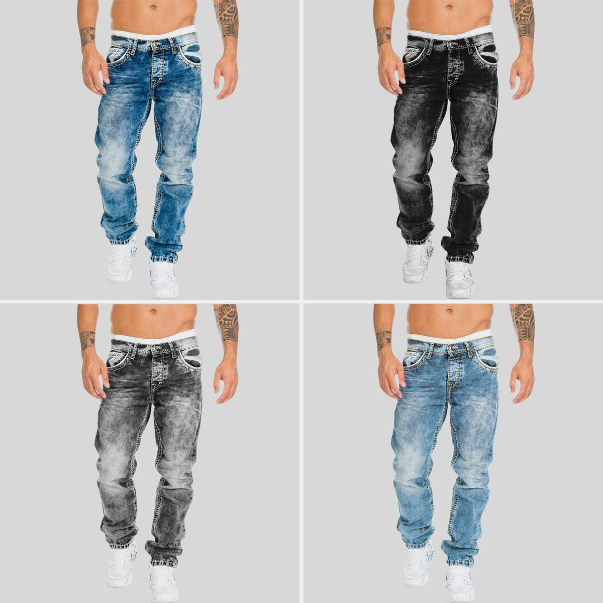 Slim-fit light-wash everyday casual jeans for men | Urban Felix -5