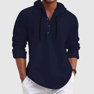Relaxed hooded drawstring casual shirt for men | Weekend Felix -5
