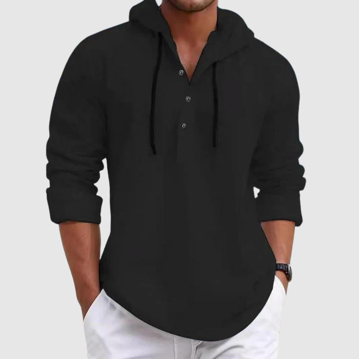 Relaxed hooded drawstring casual shirt for men | Weekend Felix -2
