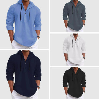 Relaxed hooded drawstring casual shirt for men | Weekend Felix -6
