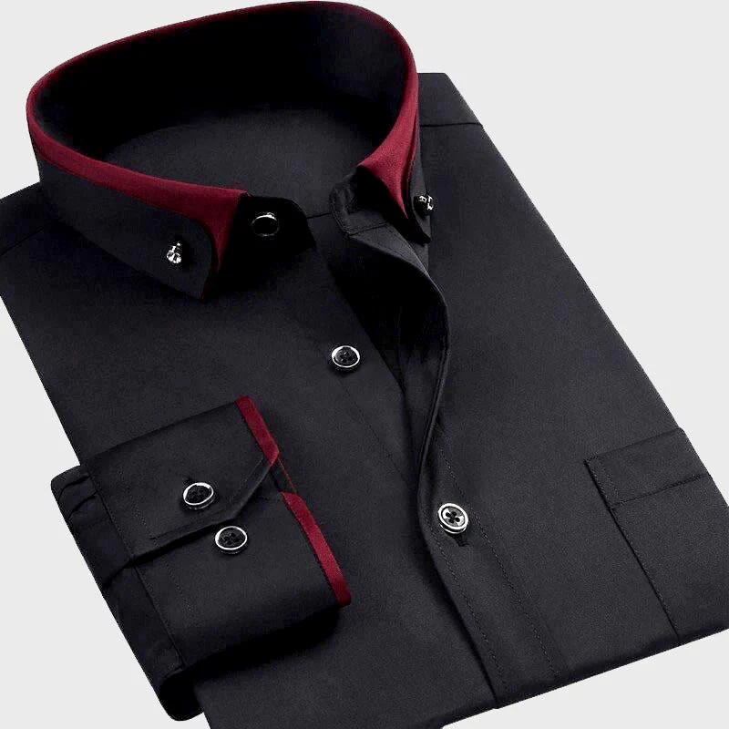 Stretch long-sleeve smart dress shirt for men | Apex Grant -1
