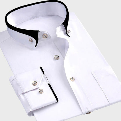Stretch long-sleeve smart dress shirt for men | Apex Grant -2