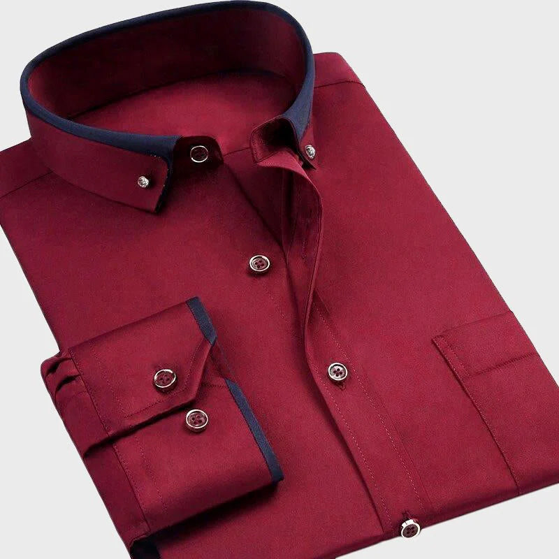 Stretch long-sleeve smart dress shirt for men | Apex Grant -5