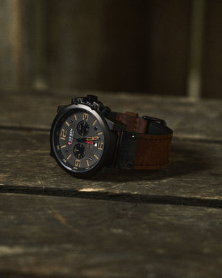 Chronograph leather-strap classic watch for men | The Hudson Classic -2