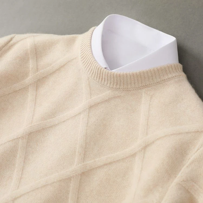 Argyle knit ribbed crew-neck jumper for men | Francois -2