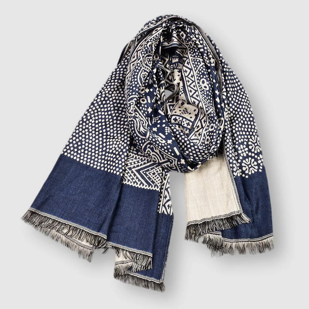 Lightweight patterned everyday long scarf for men | Francois Elan -1