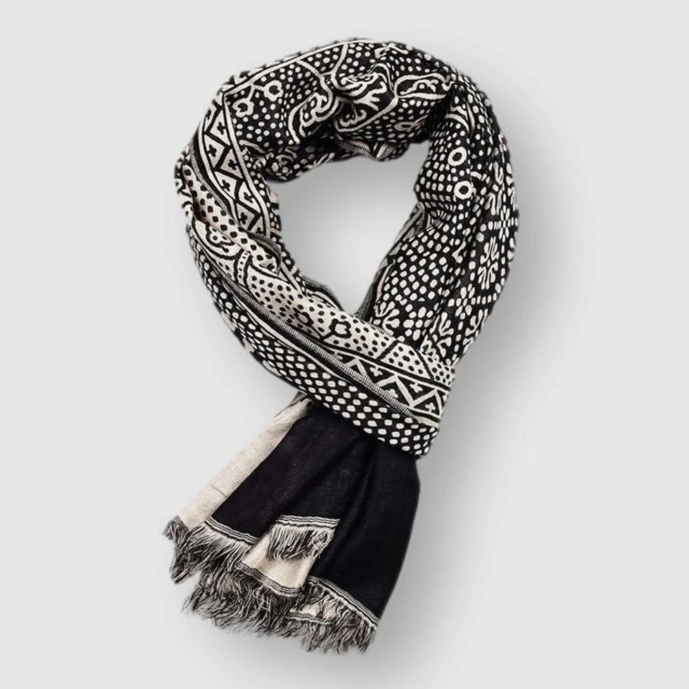 Lightweight patterned everyday long scarf for men | Francois Elan -2