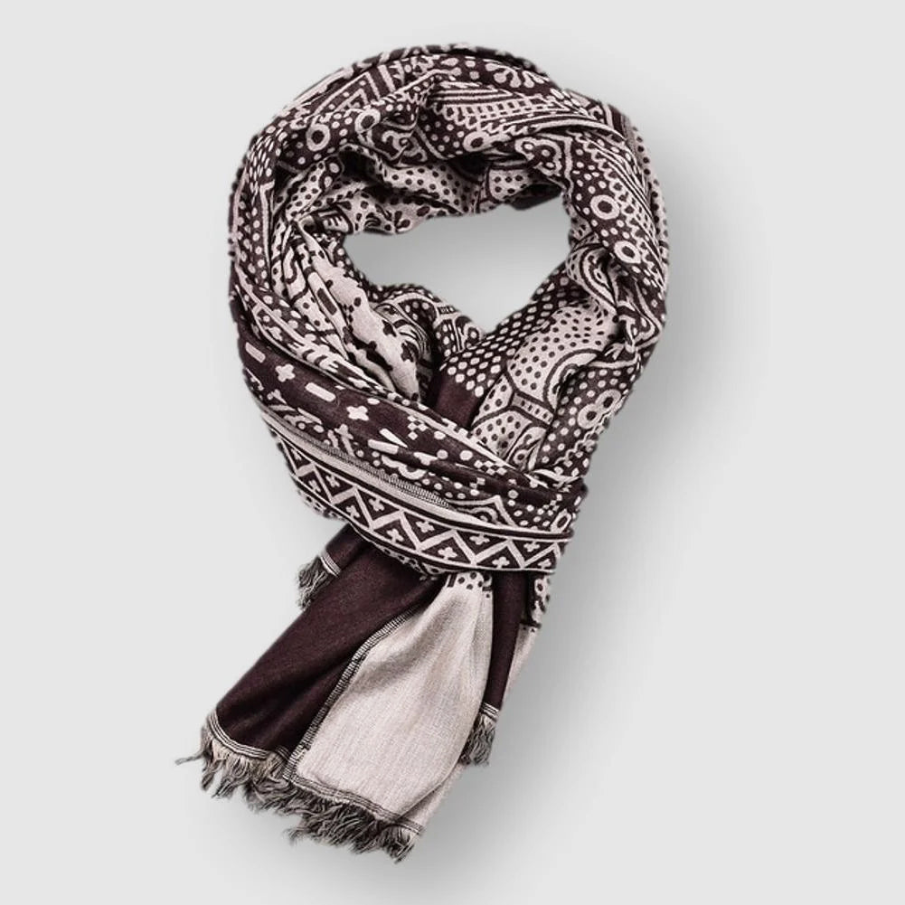 Lightweight patterned everyday long scarf for men | Francois Elan -3