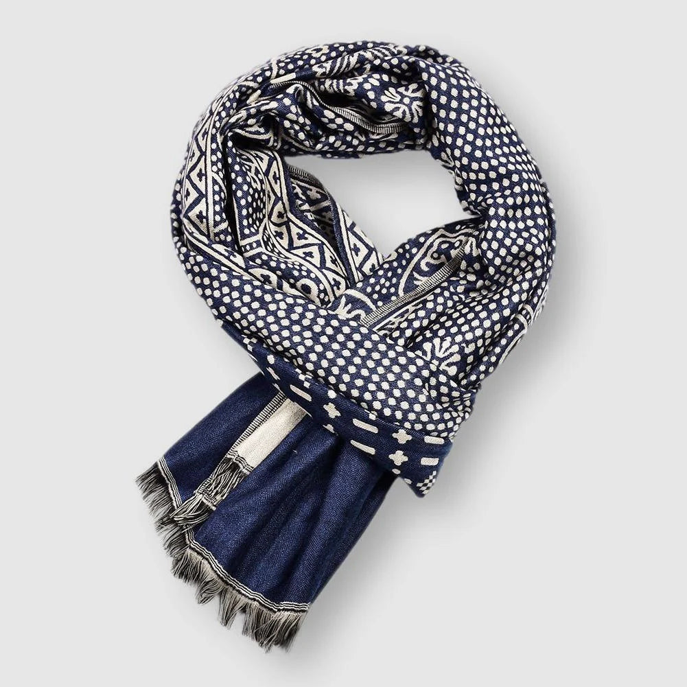 Lightweight patterned everyday long scarf for men | Francois Elan -4